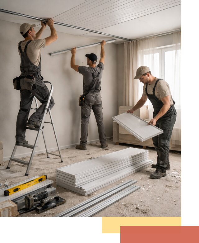 Монтаж потолка из ПВХ панелей в Павлово оперативно и качественно