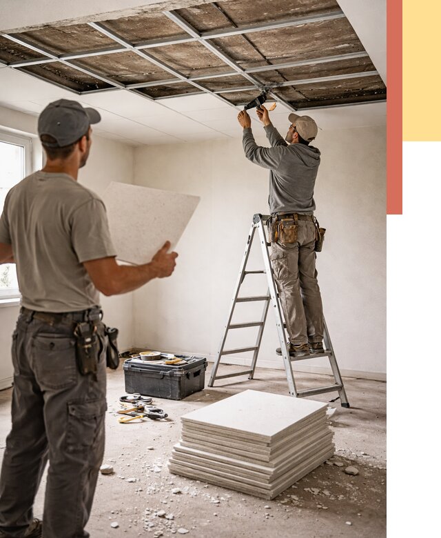 Замена плит подвесного потолка в Павлово от 1774 руб. быстро и недорого | ОТДЕЛОЧНИК-Пвв