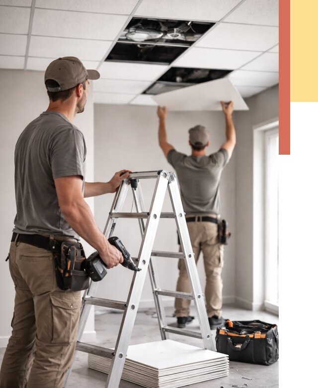 Обслуживание подвесного потолка в Павлово от 3548 руб. — быстро и недорого | ОТДЕЛОЧНИК-Пвв