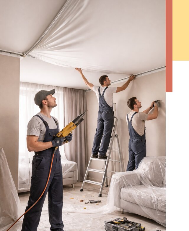 Установка натяжного потолка в Павлово от 4562 руб. | Быстро и недорого — ОТДЕЛОЧНИК-Пвв