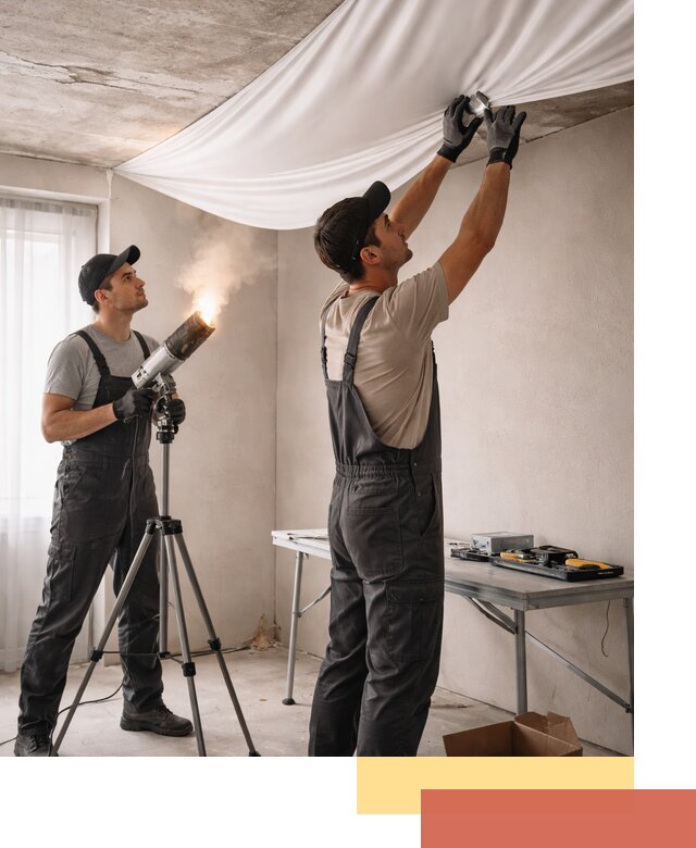 Установка натяжного потолка под ключ в Павлово