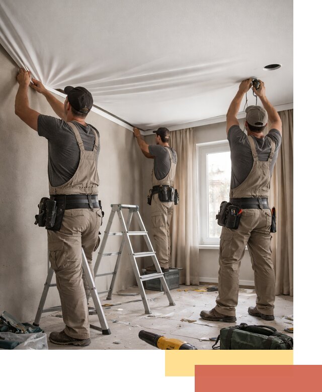 Монтаж матового натяжного потолка в Павлово качественно и быстро