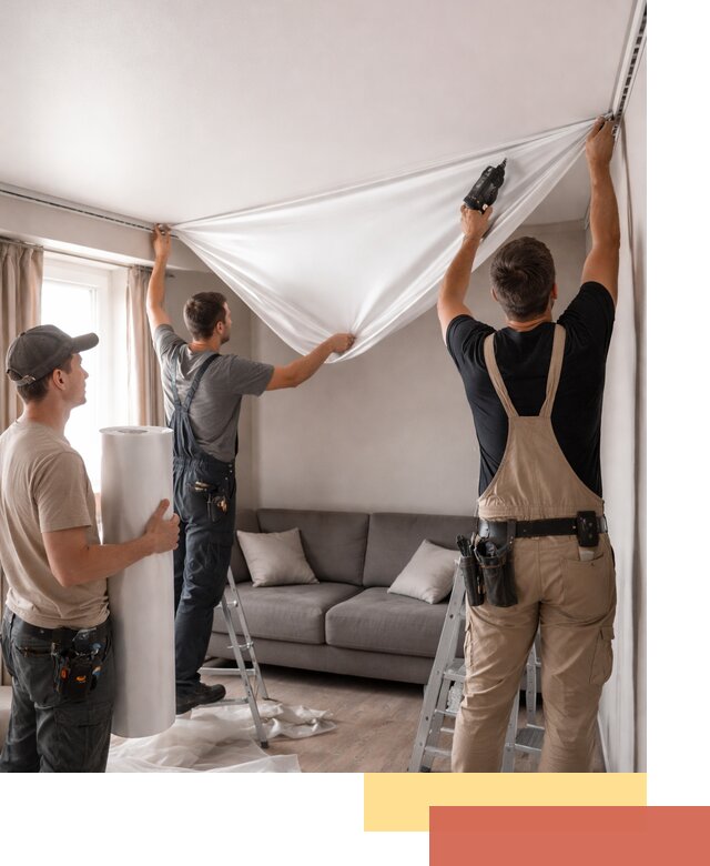 Монтаж сатинового натяжного потолка в Павлово качественно и быстро