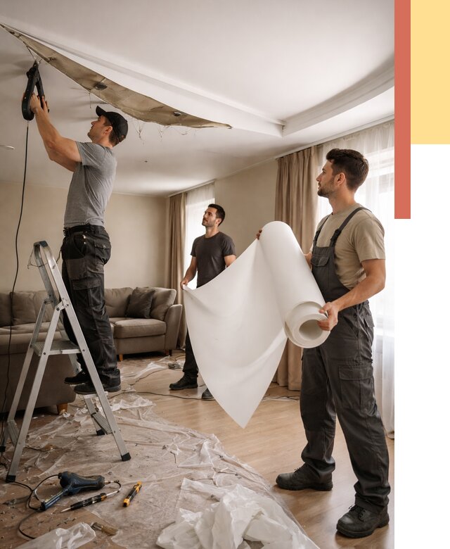 Замена полотна натяжного потолка в Павлово от 9630 руб. быстро и недорого | ОТДЕЛОЧНИК-Пвв