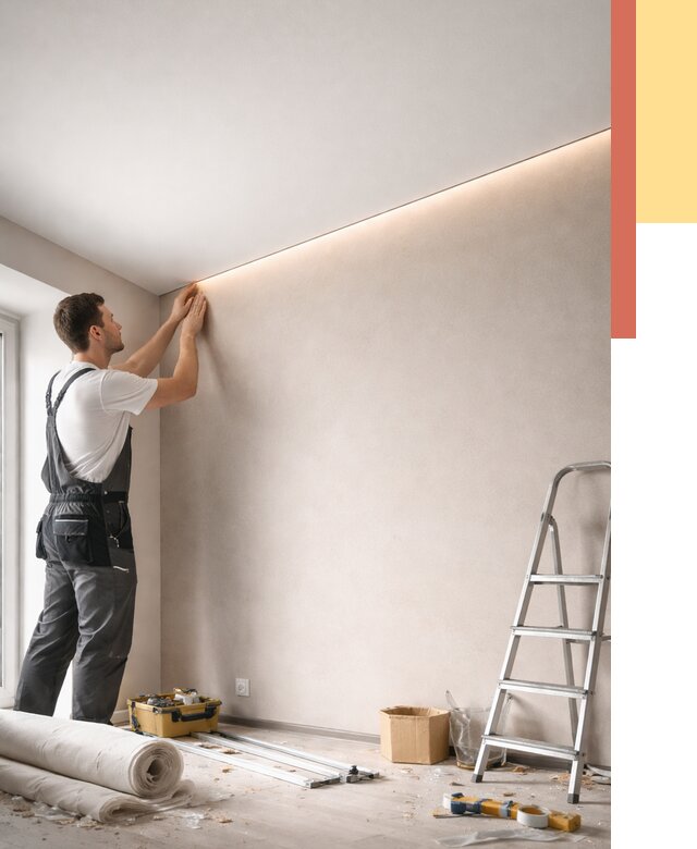 Теневые натяжные потолки в Павлово от 8312 руб. под ключ | ОТДЕЛОЧНИК-Пвв