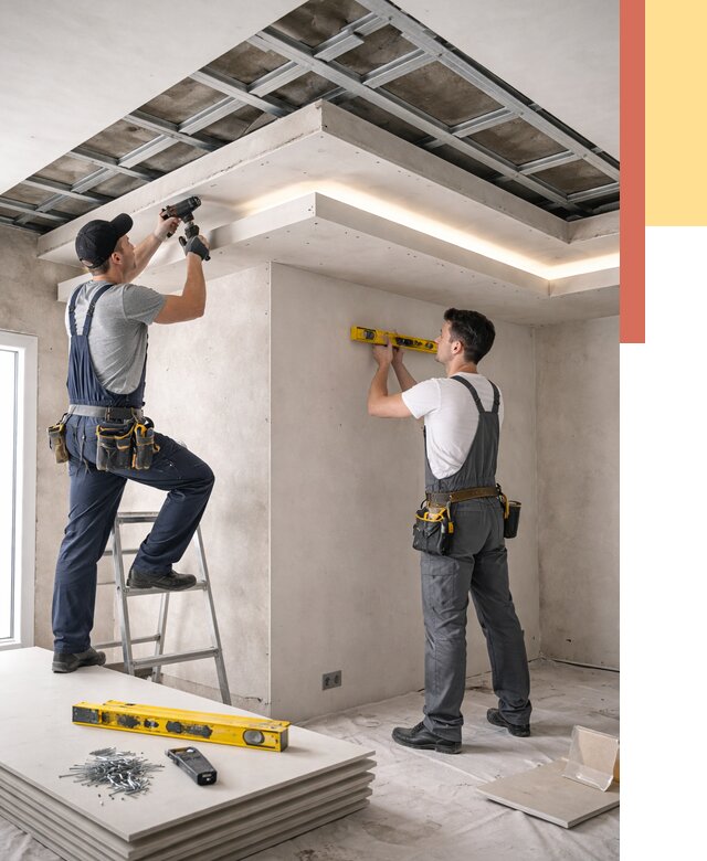 Двухуровневый потолок из гипсокартона в Павлово от 1470 руб. под ключ | ОТДЕЛОЧНИК-Пвв