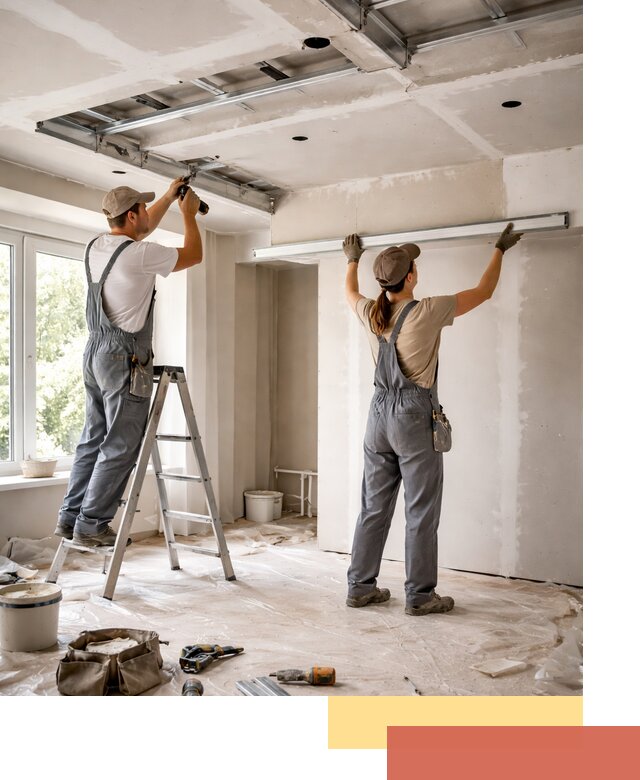 Монтаж многоуровневого потолка из гипсокартона в Павлово