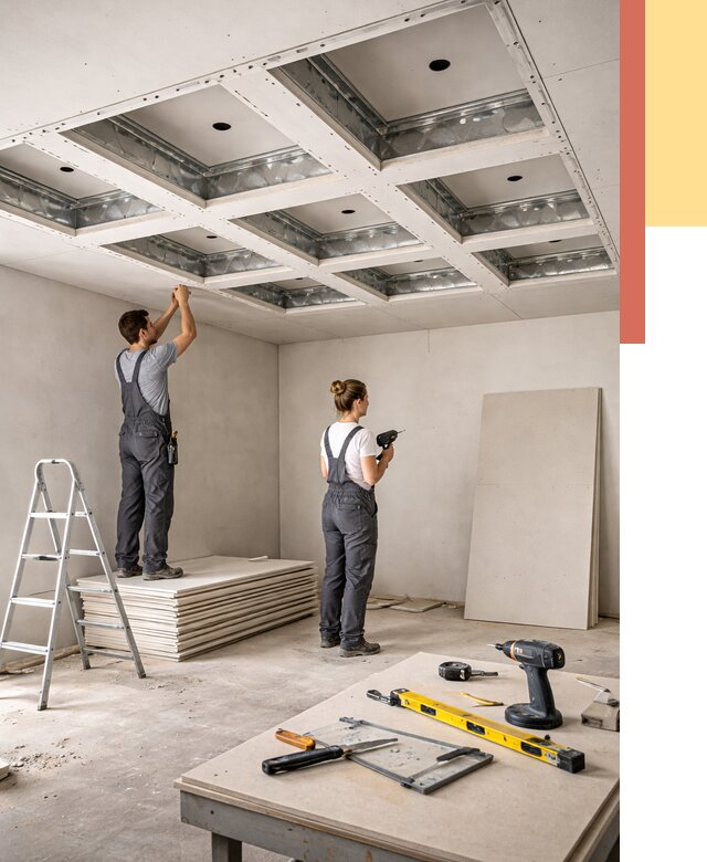 Кессонный потолок из гипсокартона в Павлово от 1875 руб. — монтаж и под ключ | ОТДЕЛОЧНИК-Пвв