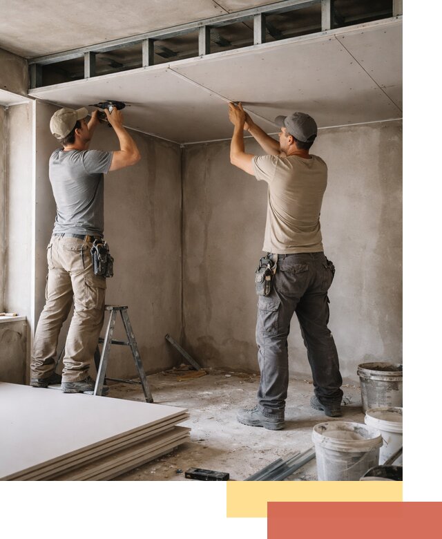 Короб из гипсокартона на потолке под ключ в Павлово