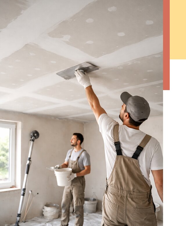 Шпаклевка потолка из гипсокартона в Павлово от 3244 руб./м2 — услуги под ключ | ОТДЕЛОЧНИК-Пвв