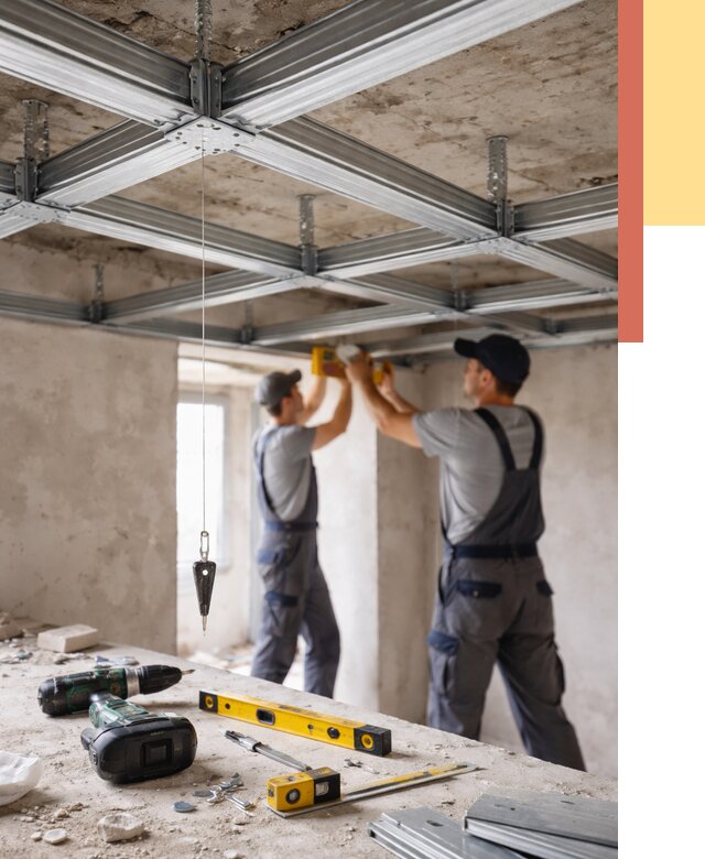 Монтаж каркаса потолка из профиля в Павлово от 4562 руб. — услуги ОТДЕЛОЧНИК-Пвв