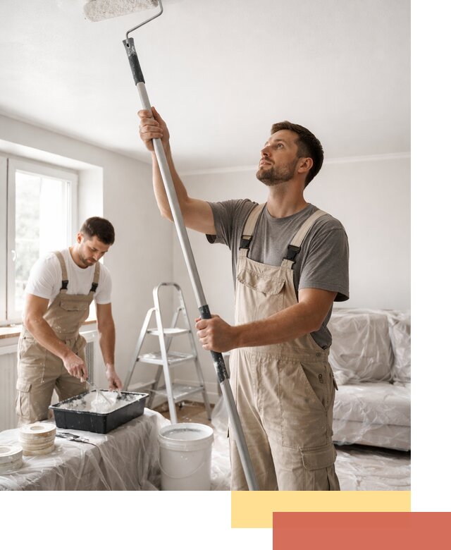 Покраска потолка водоэмульсионной краской в Павлово