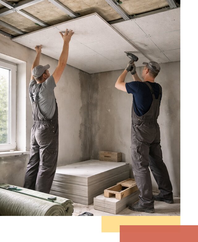 Шумоизоляция потолка панелями ЗИПС в Павлово